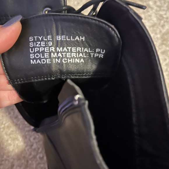 LULU’S Bellah Black Lace-Up Combat Boots - Picture 6 of 8